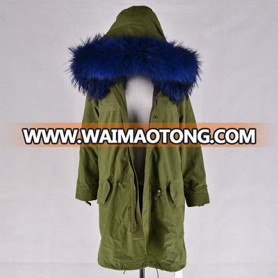 Hot Women Ladies Winter Long Warm Thick Parka Genuine Fur Jacket Hooded Coat