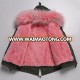 2017 new style military parka with faux fur lining kids jacket in winter