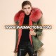 100% cotton beading shell parka with fur hooded trim