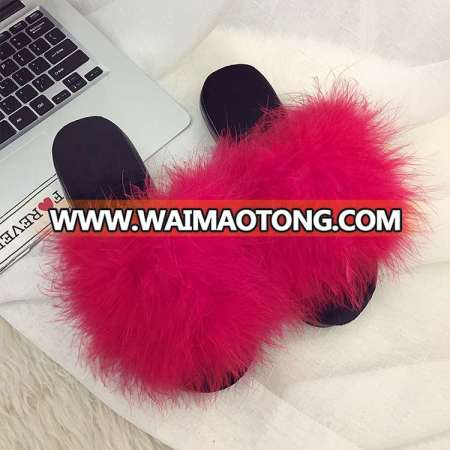 Wholesale New Design Women Luxury Fur Slides With Real Silver Fur Slippers for Traveling Summer Fur Sandals Fashion Lady